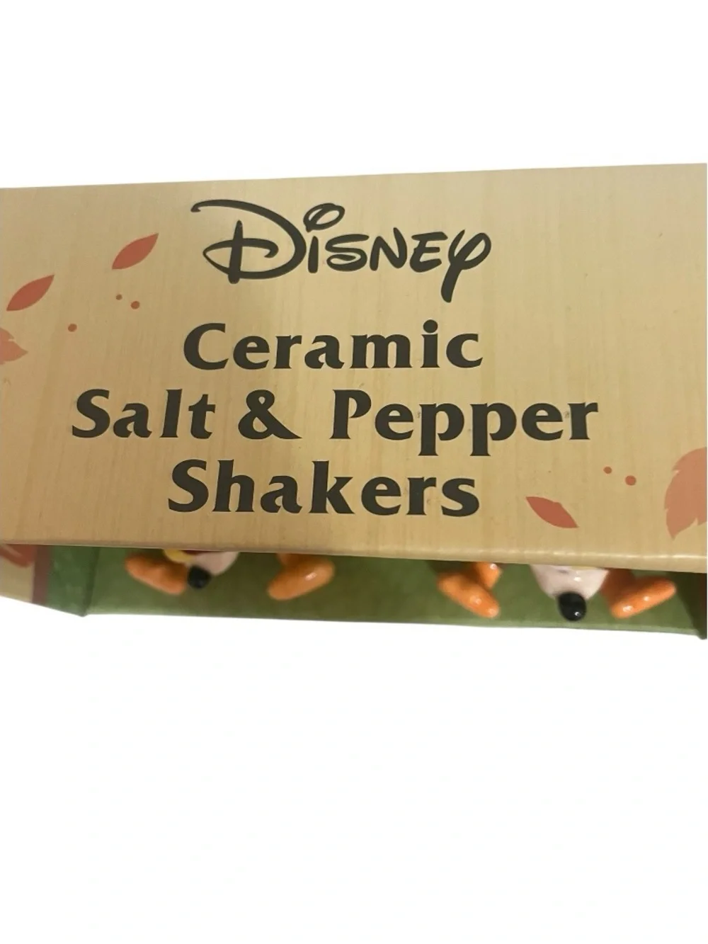 Disney Mickey & Minnie Thanksgiving Turkey Ceramic Salt & Pepper Shakers NIB